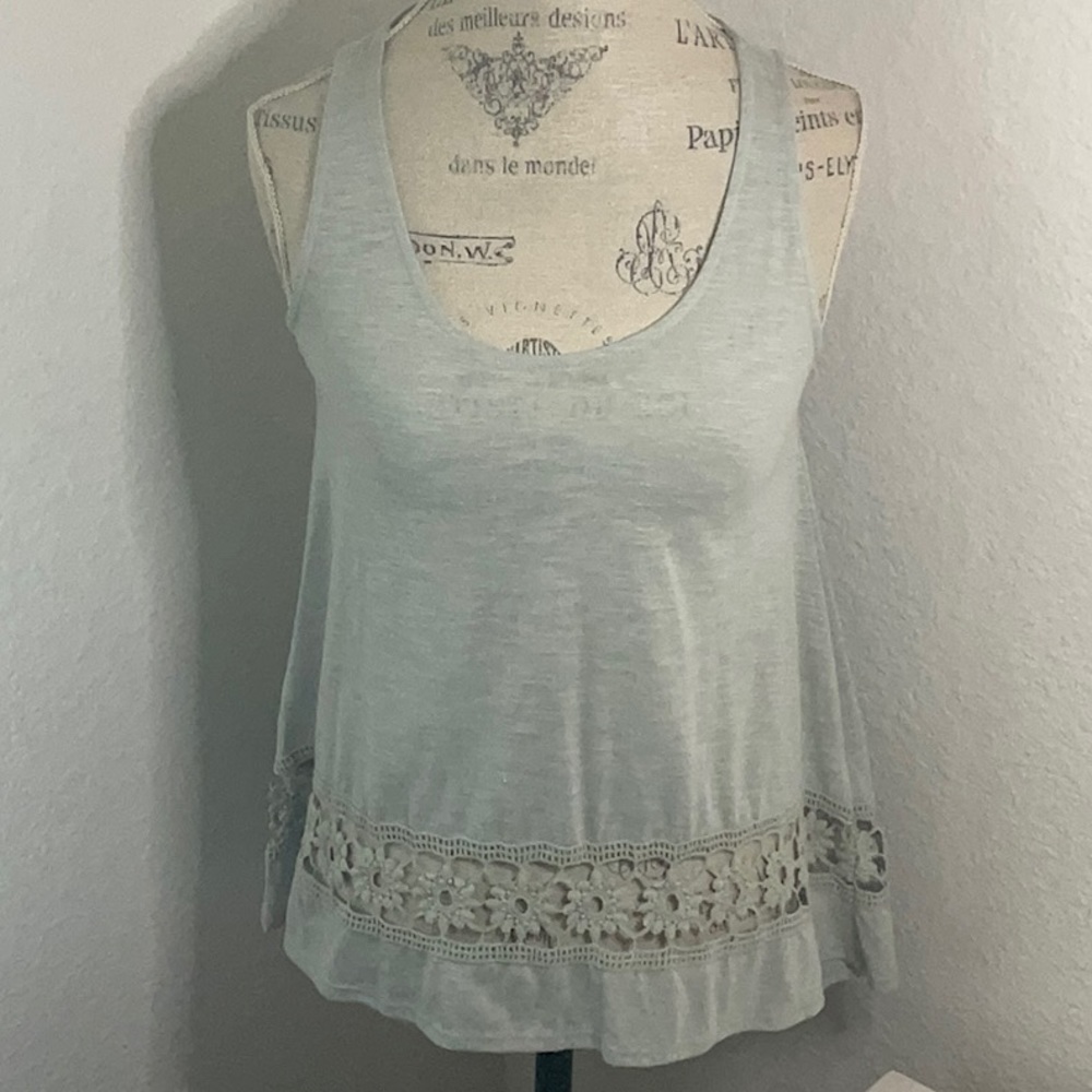 Painted Threads Crochet Mint Racerback Top